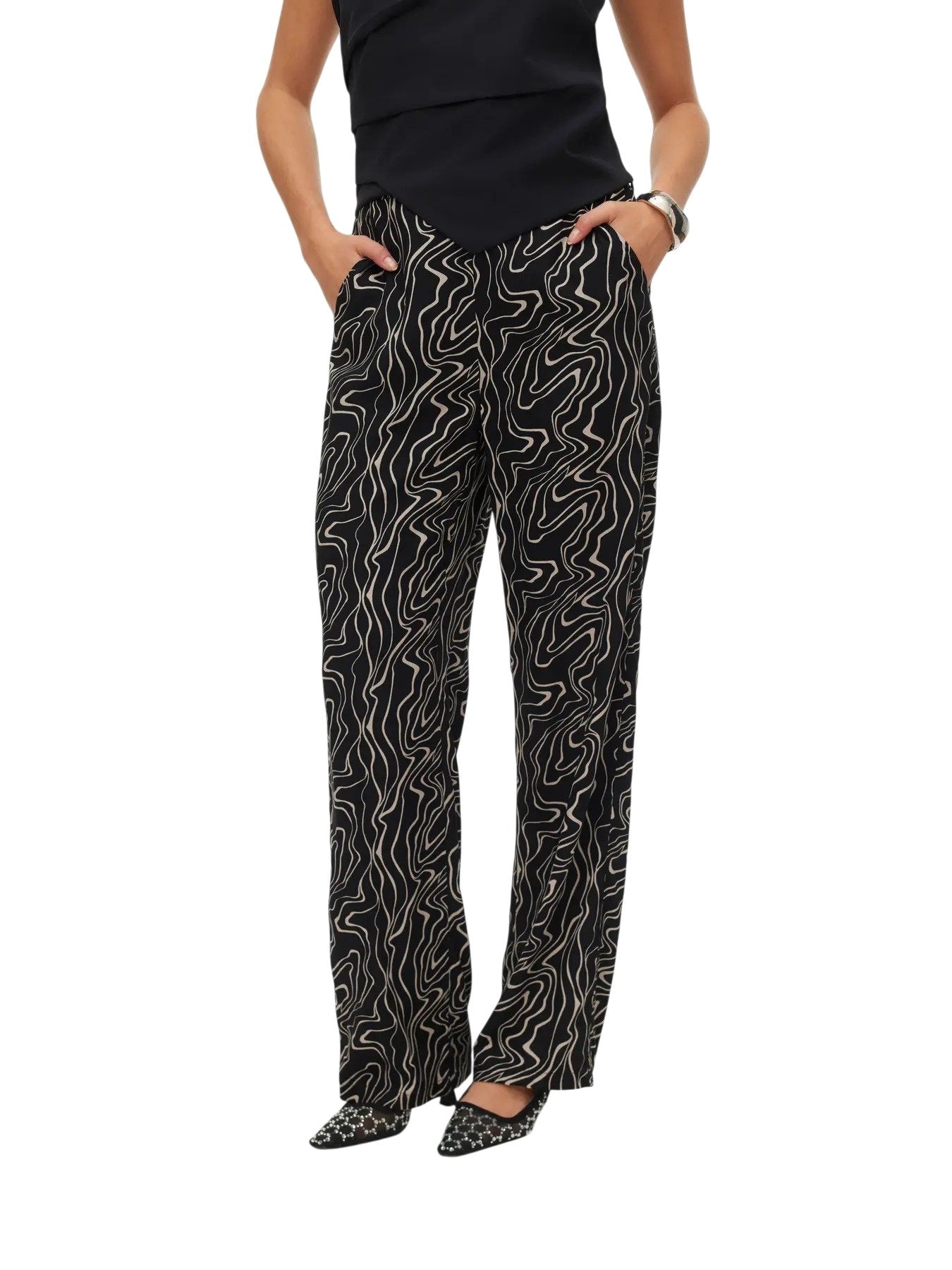 Vero moda pantalone vmeasy joy hw wide pants wvn ga