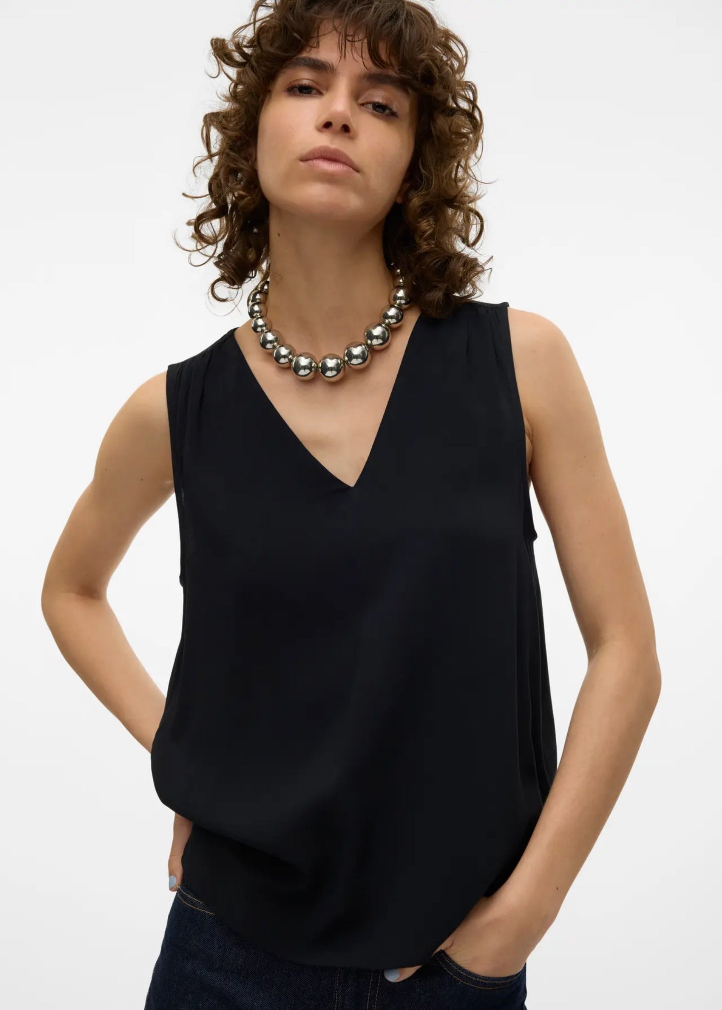 Vero moda t-shirt fantasia floreale vmeasy joy s/l v-neck top wvn ga