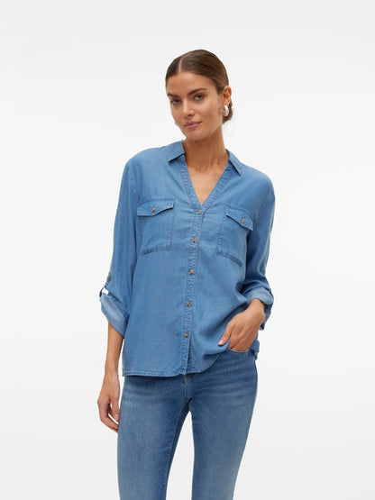 Vero moda comania vmfleur sl short tencel dress