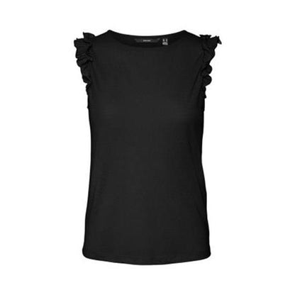 Vero moda t-shirt giro manica con volant vmkami s/s o-neck