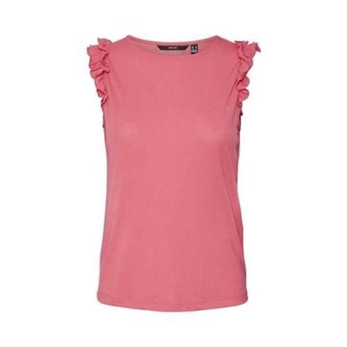 Vero moda t-shirt giro manica con volant vmkami s/s o-neck