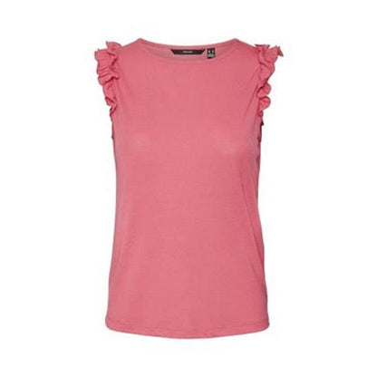 Vero moda t-shirt giro manica con volant vmkami s/s o-neck