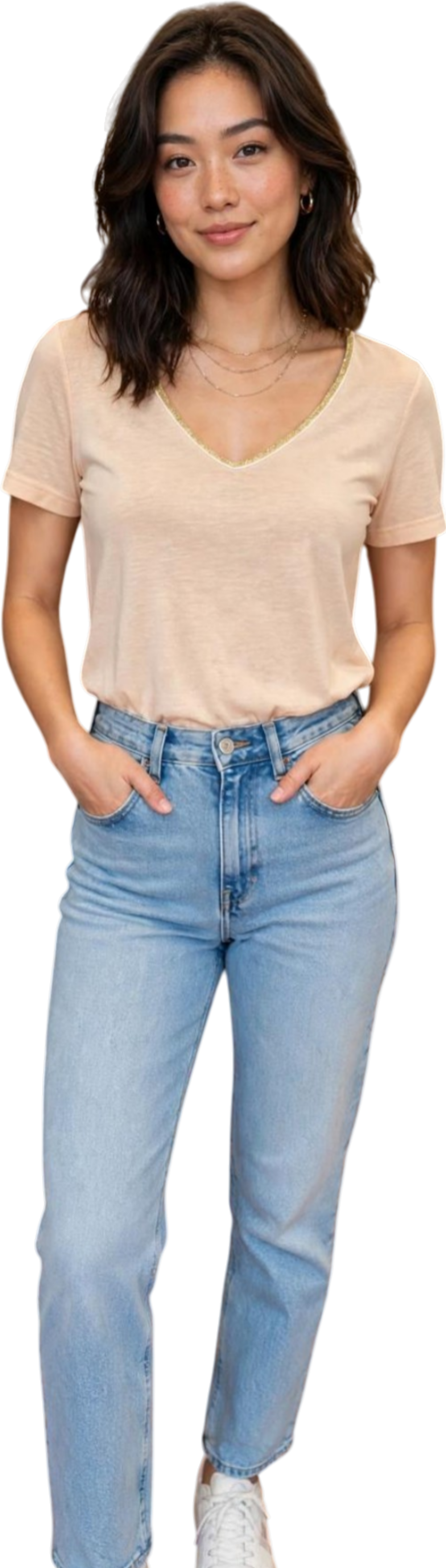 Vero moda T-shirt  vmkaren ss gold v-