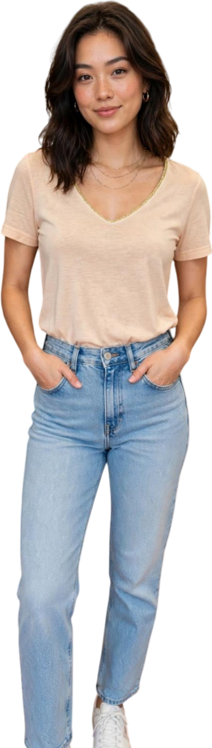 Vero moda T-shirt  vmkaren ss gold v-