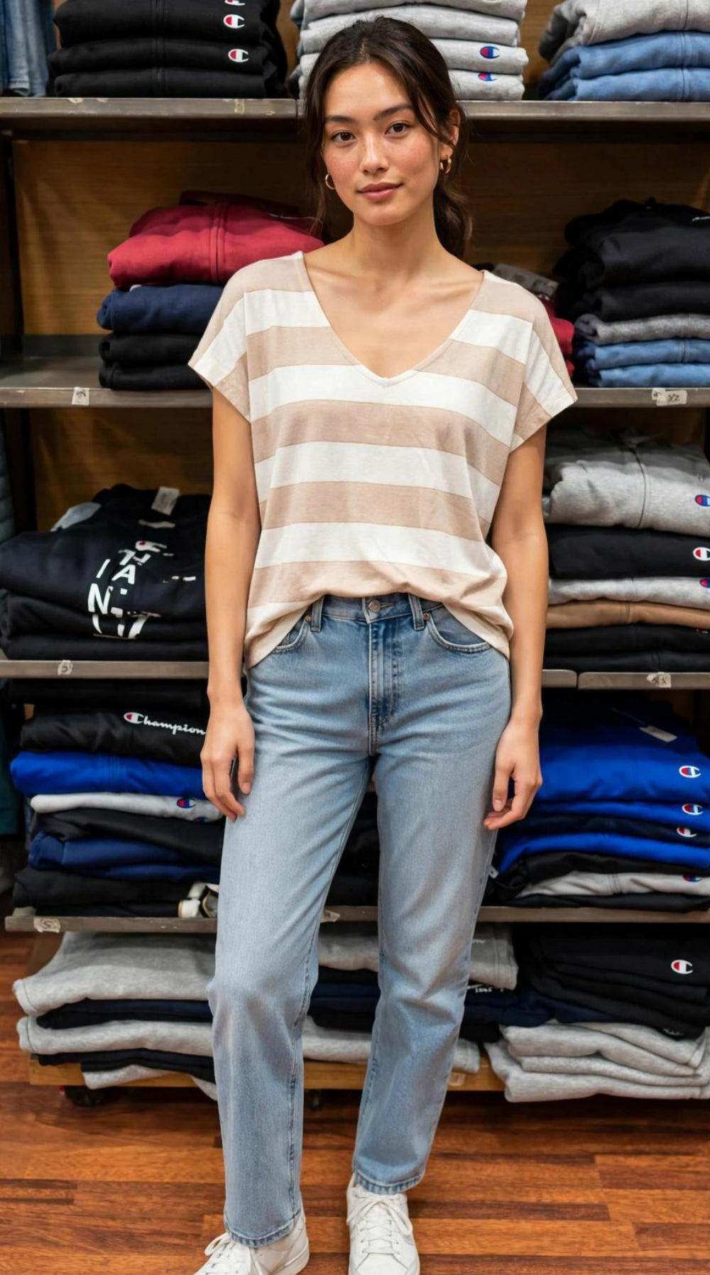 Vero moda t-shirt collo a V vmkaisa s/s v-neck