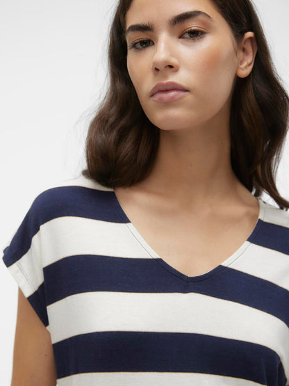 Vero moda t-shirt collo a V vmkaisa s/s v-neck