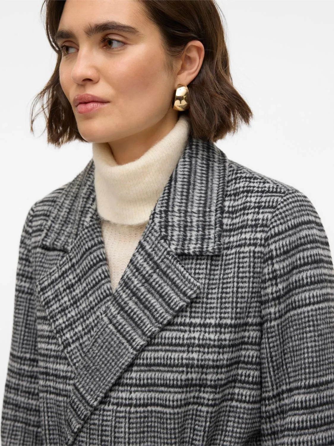 Vero Moda cappotto donna  vmluck long check coat boo