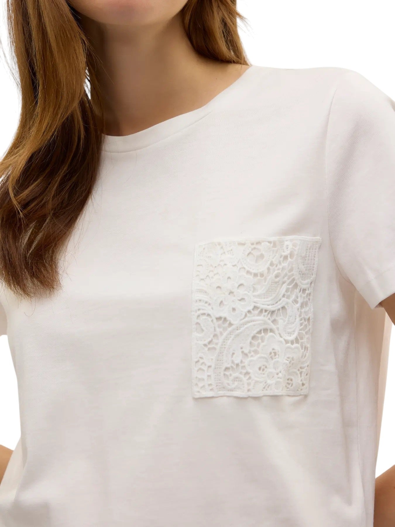 Vero Moda t-shirt vmhanne francis ss top snow w chest