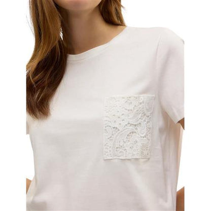 Vero Moda t-shirt vmhanne francis ss top snow w chest