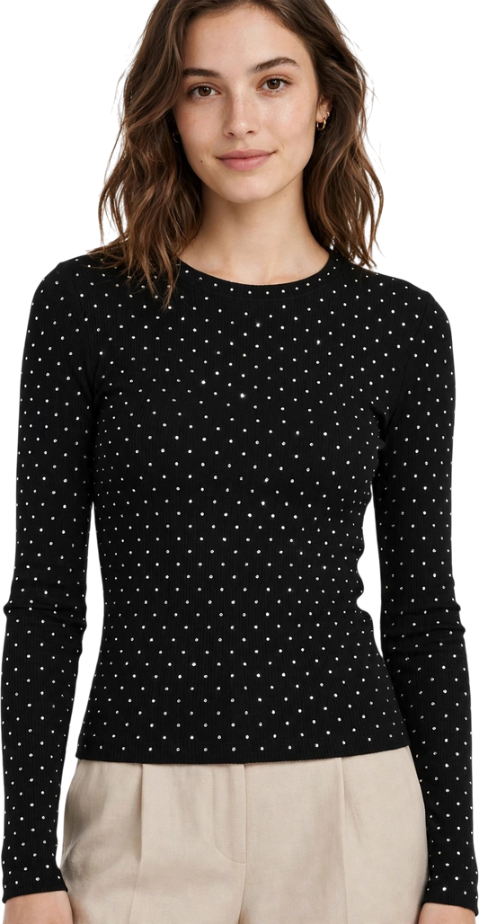 Vero Moda maglia leggera giro collo   con applicazioni brillantini