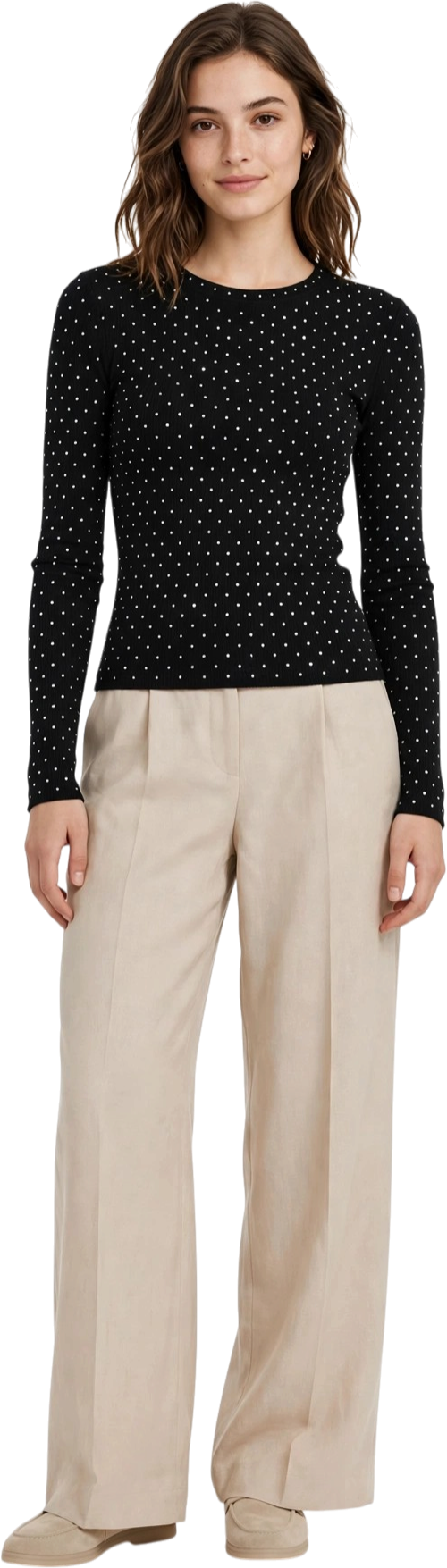 Vero Moda maglia leggera giro collo   con applicazioni brillantini
