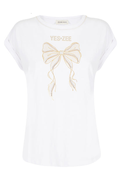 Yes-Zee t-shirt giro collo con stampa davanti