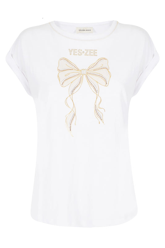 Yes-Zee t-shirt giro collo con stampa davanti