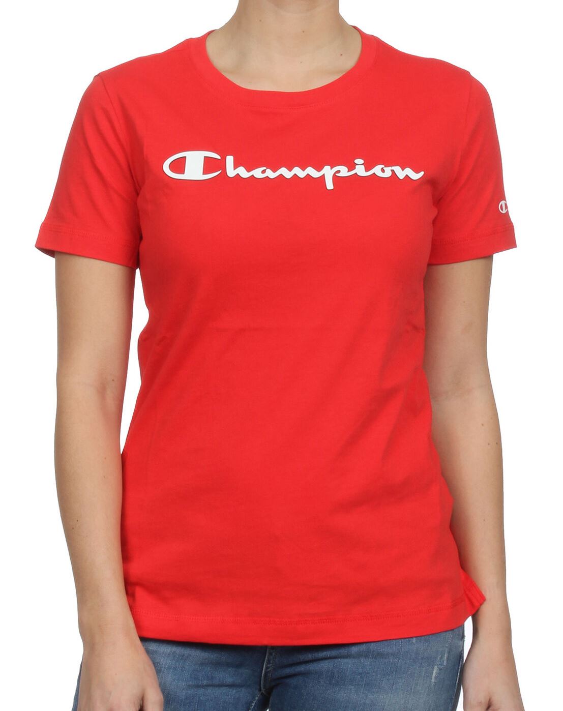 champion t-shirt giro collo con scritta