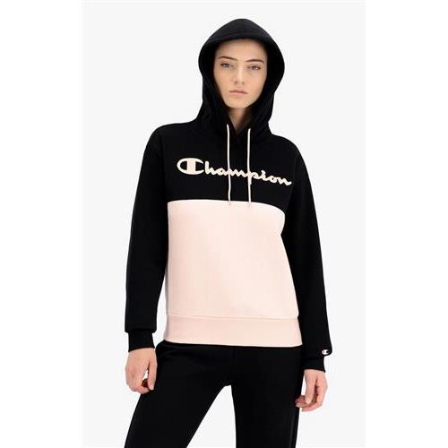 Champion felpa donna con cappuccio bicolore scritta grande