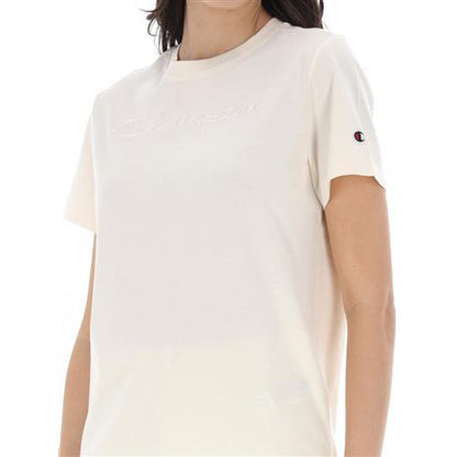 Champion t-shirt donna con logo ricamato tono su tono art.117650