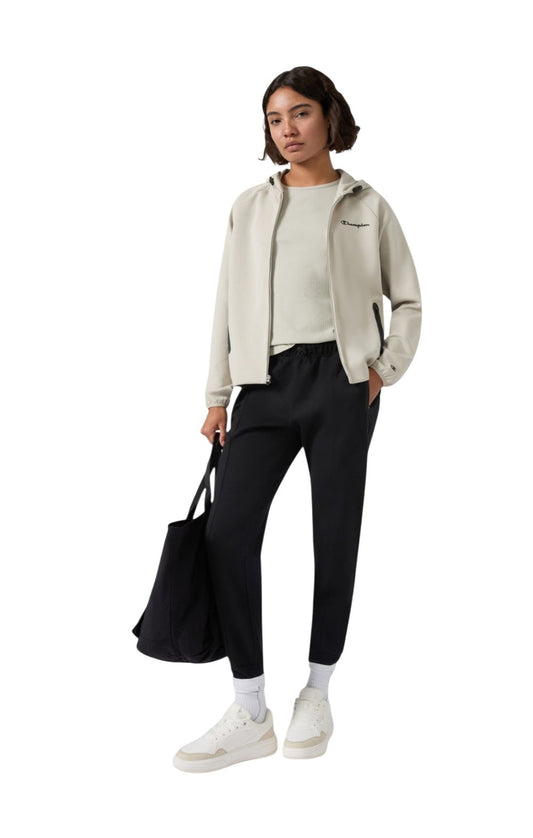 Champion Felpa Donna Con Cappuccio E Zip Intera In Misto Cotone Stretc