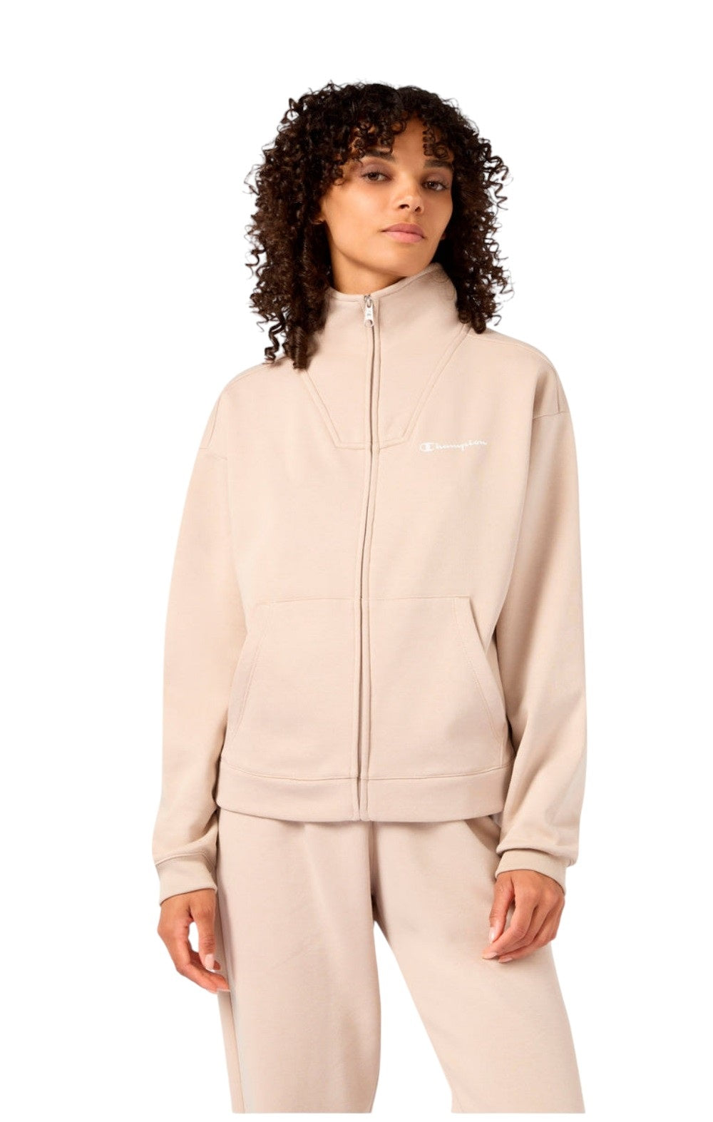 Champion Tuta Full Zip con interno felpato da Donna Khaki