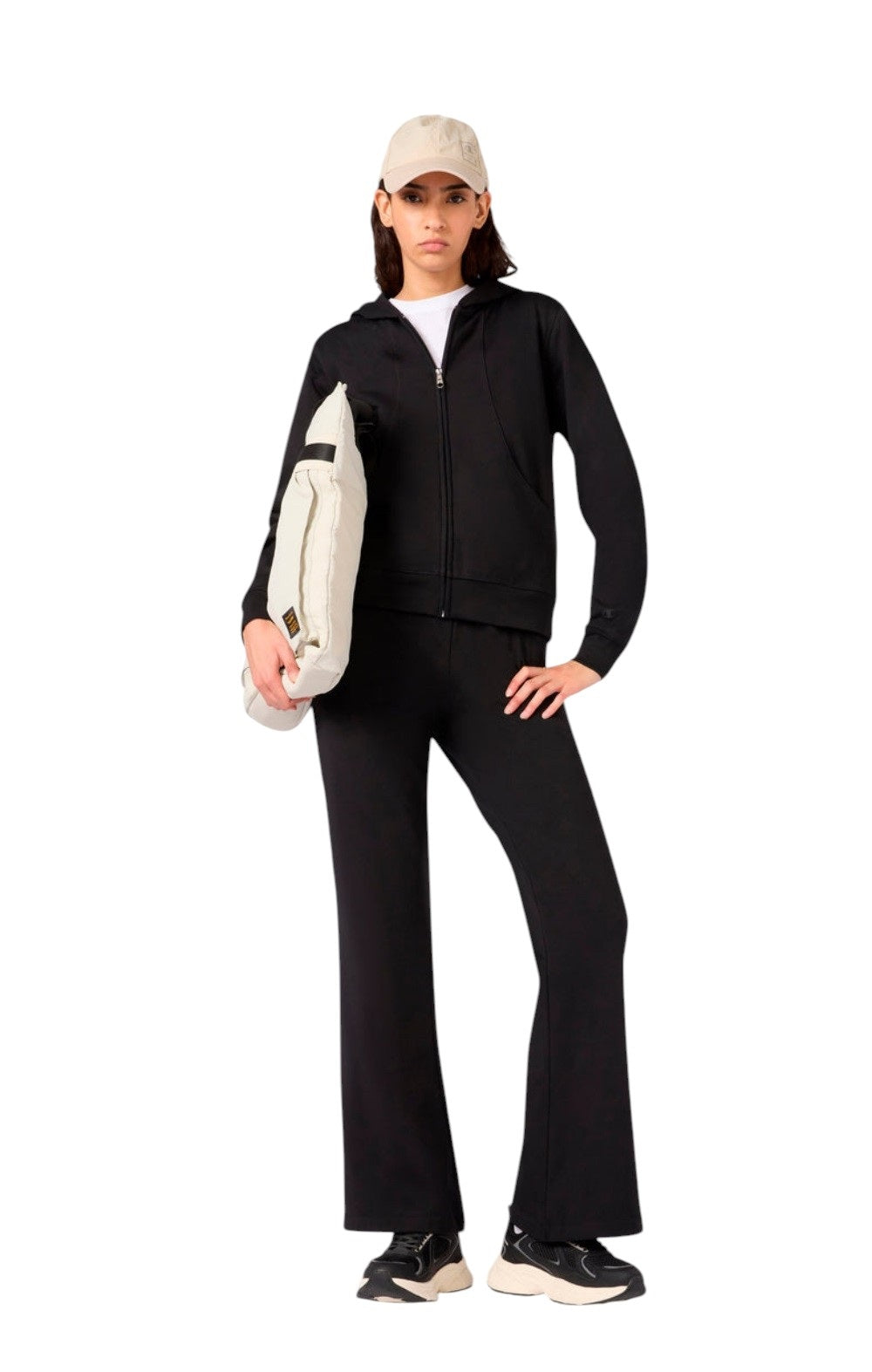 Champion Tuta Full Zip con interno felpato da Donna Nero