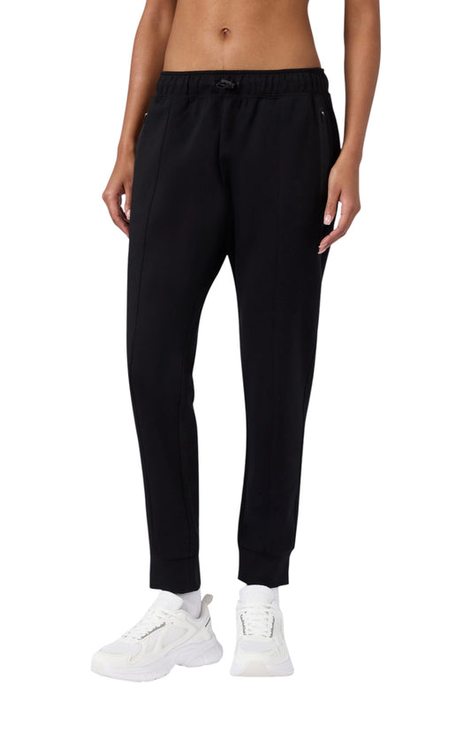 Champion Pantaloni Donna Slim Fit Con Polsini E Tasche Con Zip C-Tech Nero
