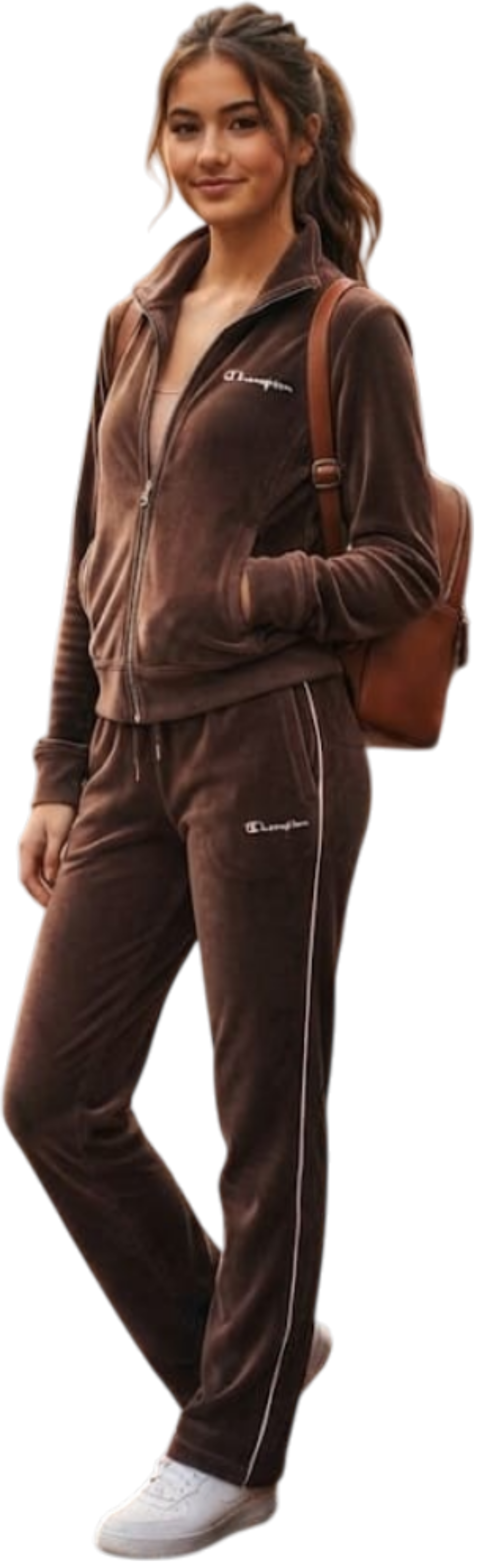 Champion tuta zip lunga dona in ciniglia di cotone