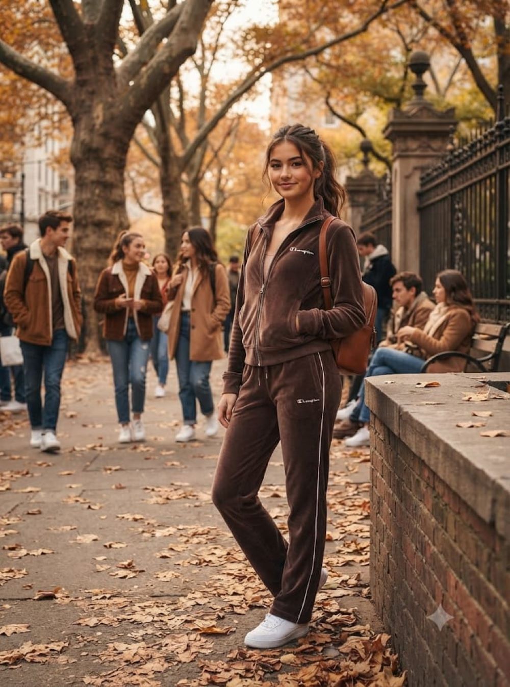 Champion tuta zip lunga dona in ciniglia di cotone