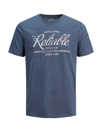 jack&jones t-shirt giroco collo con stampa mod. logo