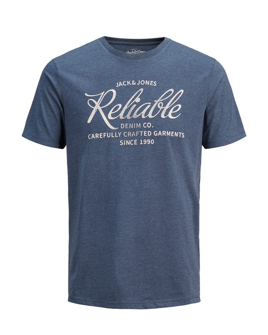 jack&jones t-shirt giroco collo con stampa mod. logo