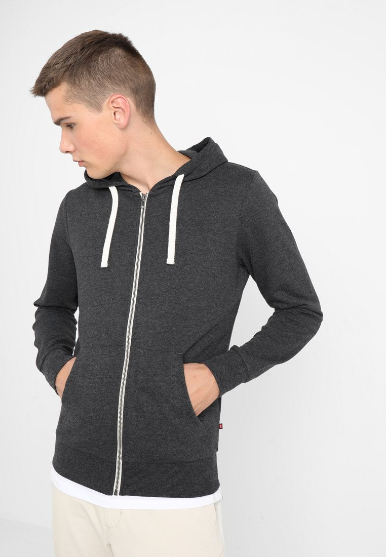 Jock&Jones Felpa z/l cappuccio tiro woolie black/white