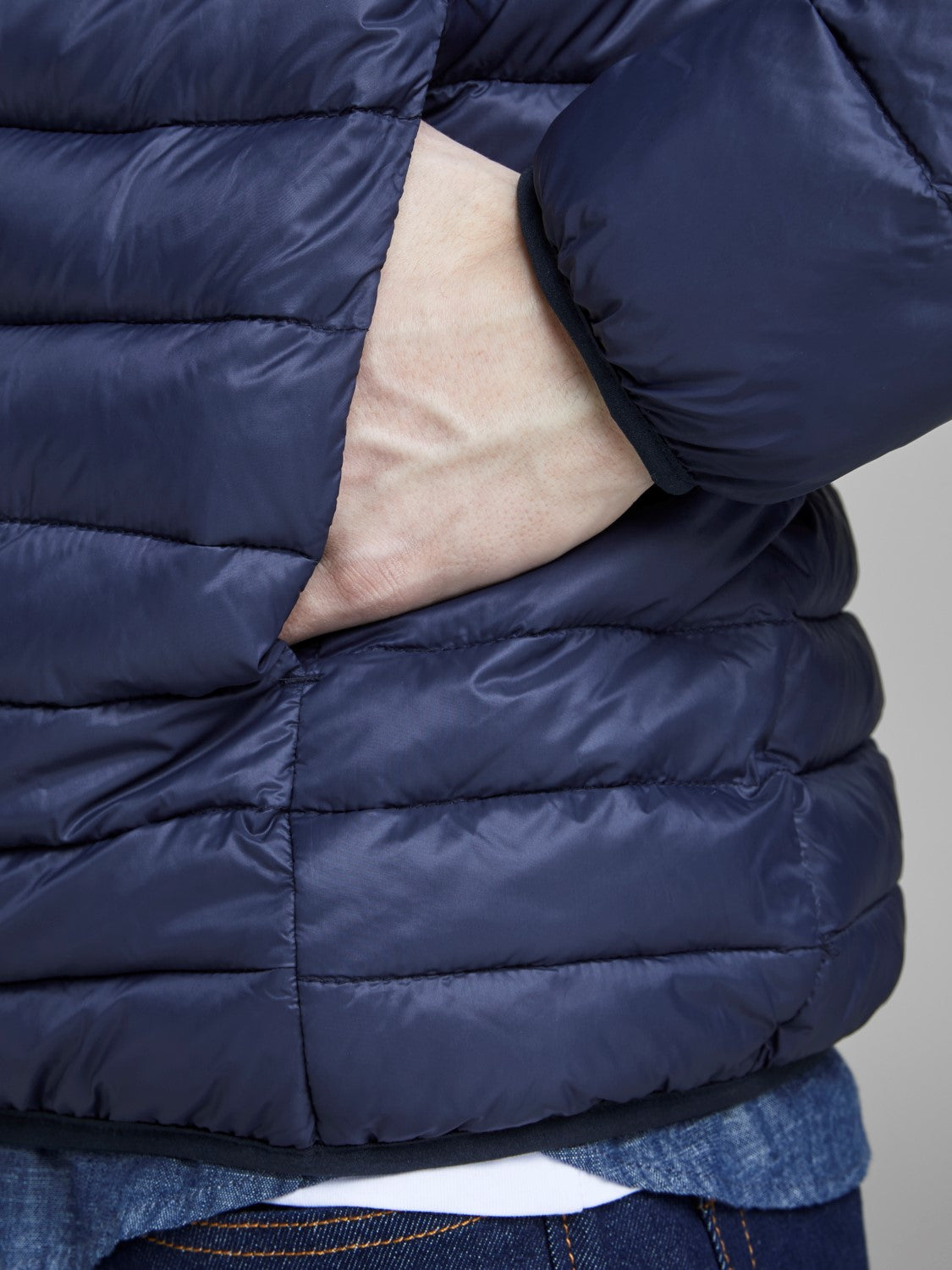 jack&jones giubbino tricolore modinbottito in piuma sintetica mod bomb