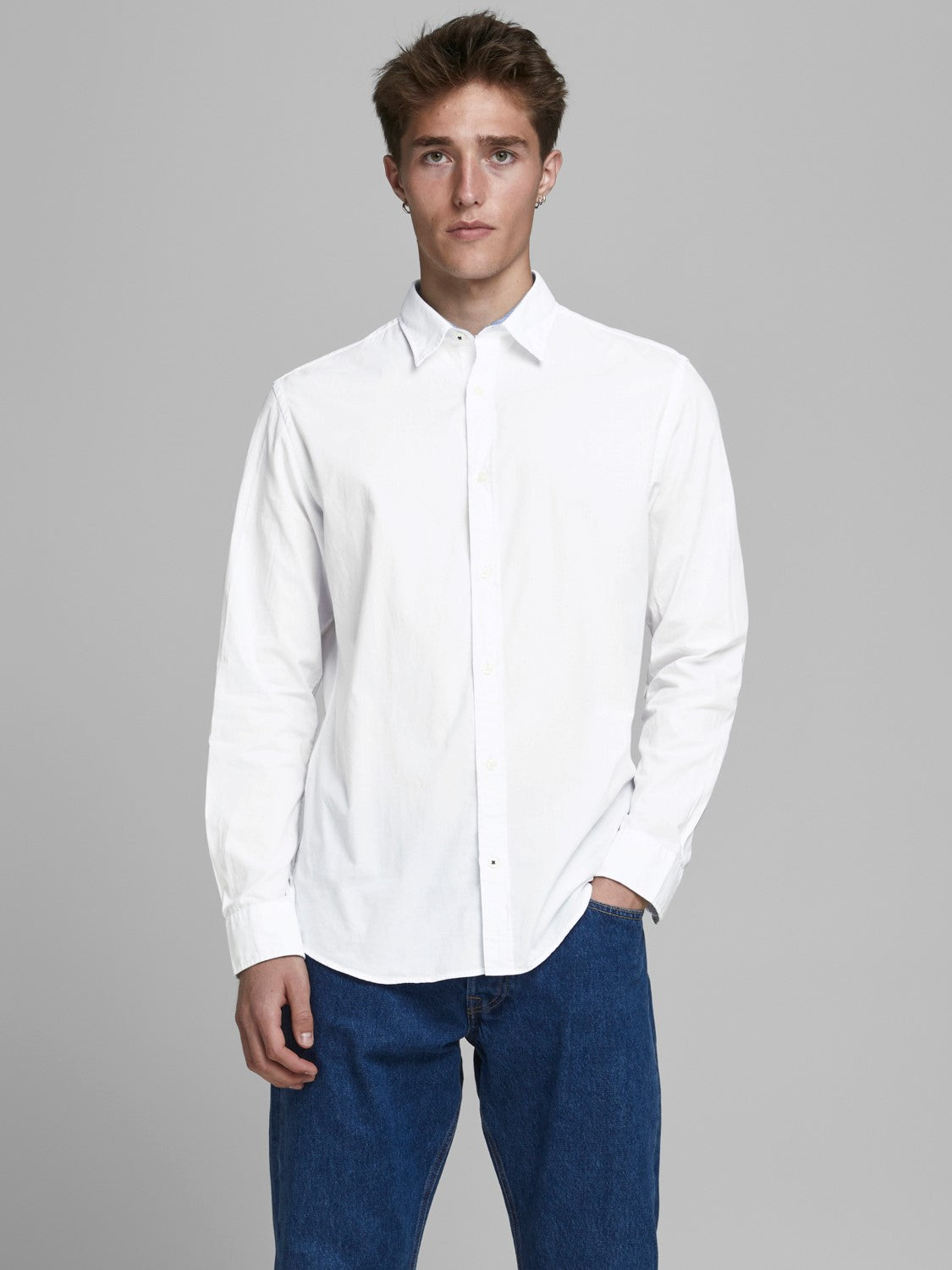 jack&jones camicia m/l mod.  eplain poplin shirt l/s au20 noos