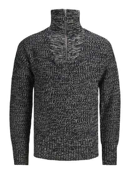 Jack&jons maglione mezza zip uomo jorfellow knit half zip blk
