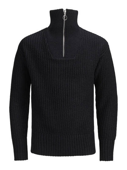 Jack&jons maglione mezza zip uomo jorfellow knit half zip blk