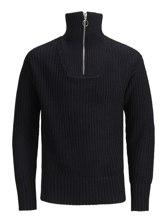 Jack&jons maglione mezza zip uomo jorfellow knit half zip blk