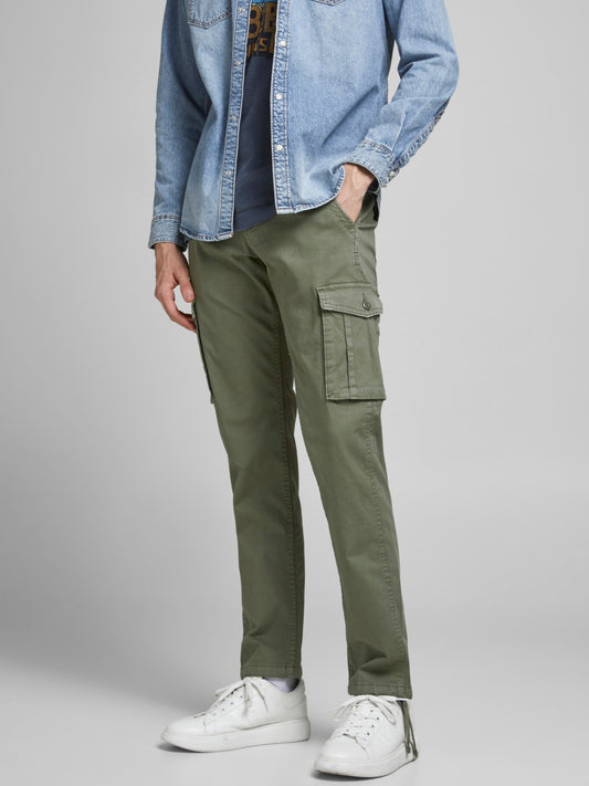 JACKE & JONES PANTALONE  cargo ama dusty olive