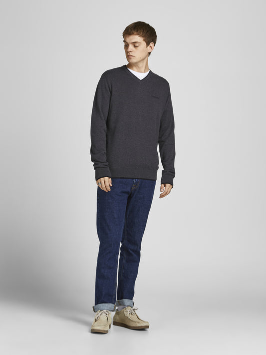 Jack&jons maglia a collo a V uomo jorlegend knit v-neck sn