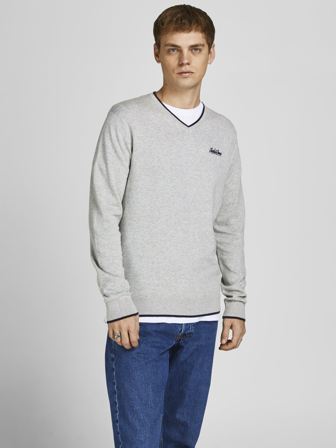 Jack&jons maglia a collo a V uomo jorlegend knit v-neck sn