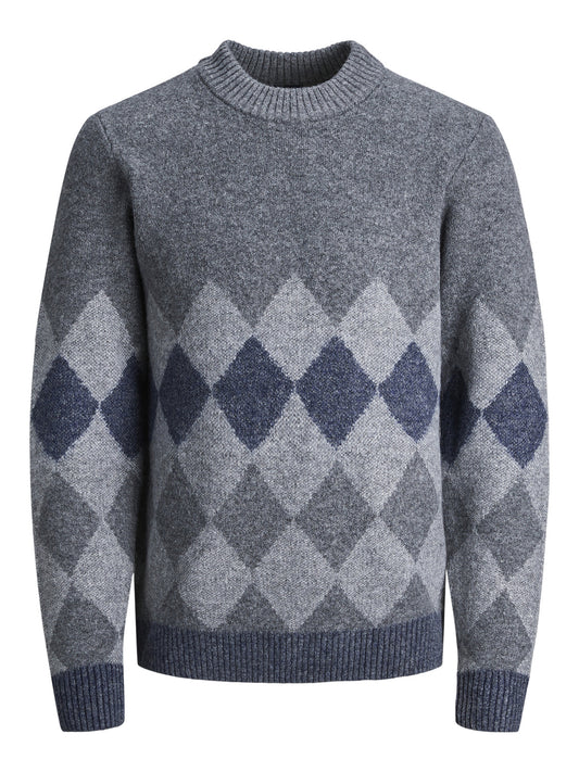 JACK&JONES maglia giro collo a rombi jprblugilmore knit crew neck