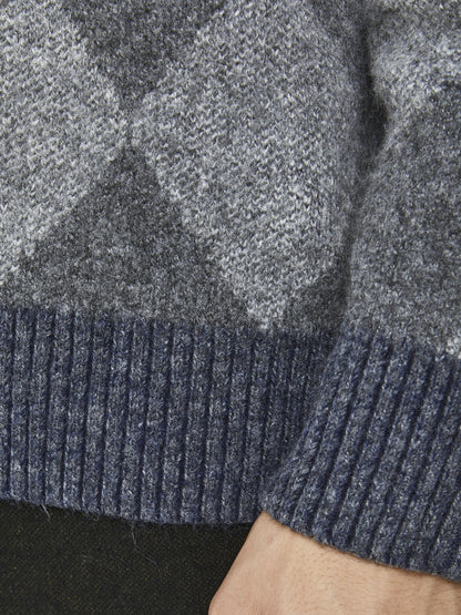 JACK&JONES maglia giro collo a rombi jprblugilmore knit crew neck