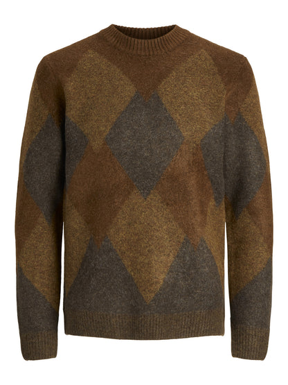 JACK&JONES maglia giro collo a rombi jprblugilmore knit crew neck