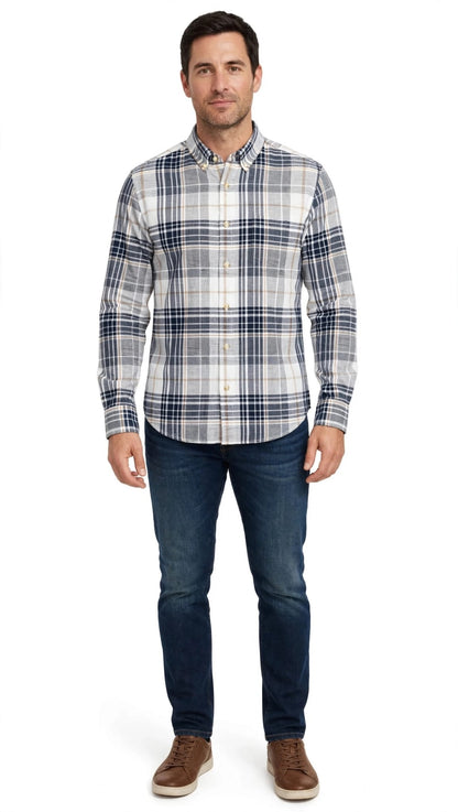 Jack camicia manica lunfa ceckin misto lino