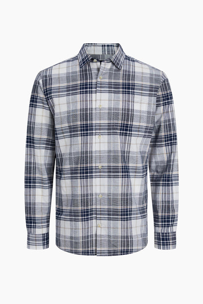 Jack camicia manica lunfa ceckin misto lino