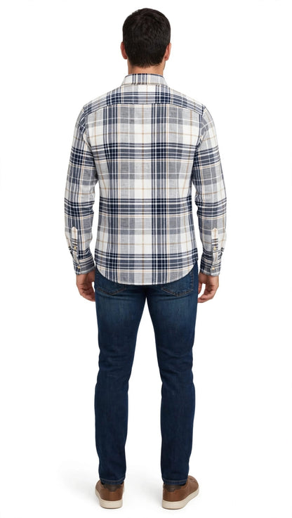 Jack camicia manica lunfa ceckin misto lino