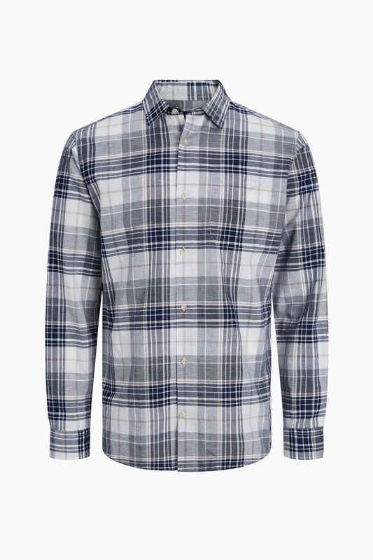 Jack camicia manica lunfa ceckin misto lino