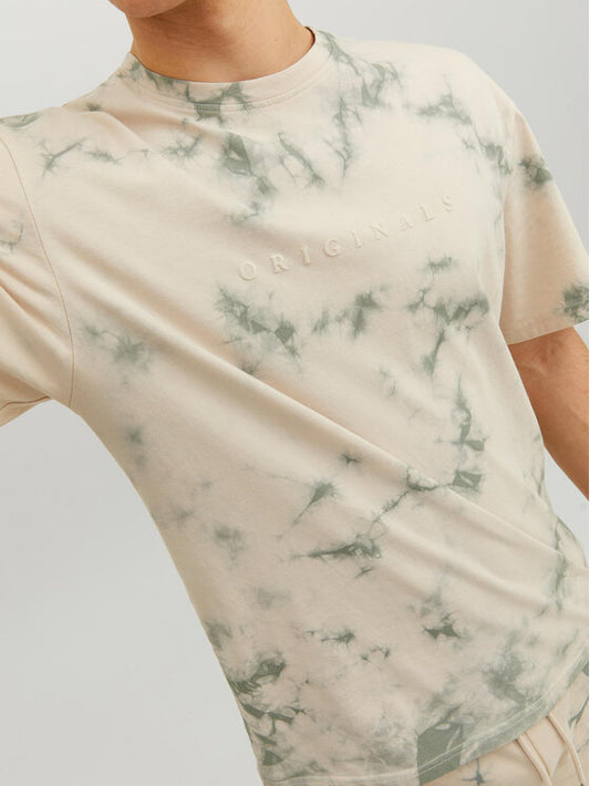 T-SHIRT MEZZA MANICA JACK&JONE Sorcopenhagen tie dye tee crew neck blk