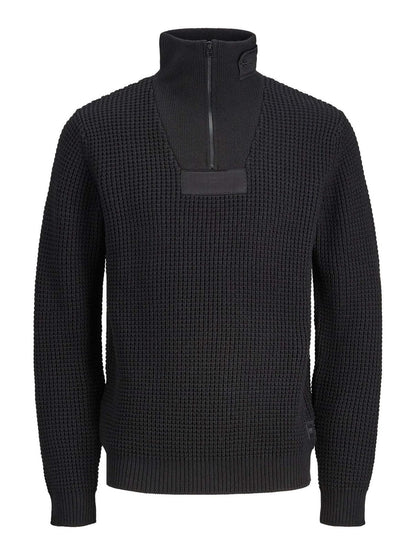 Jack&Jone maglione mezzi zip cowaffle knit high neck