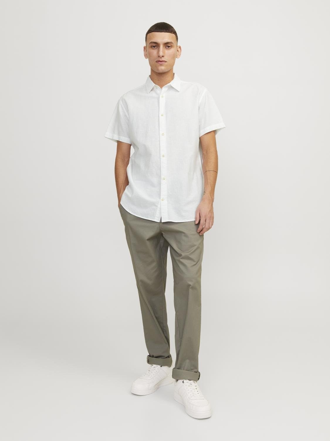 jack&jones camicia m/m in misto lino  jjesummer linen blend shirt