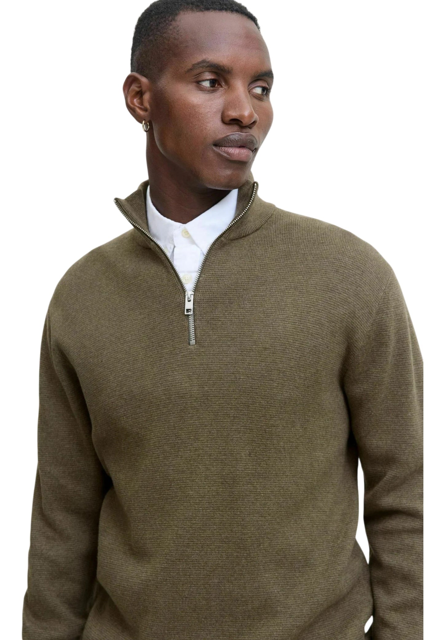 Jack & Jones maglia mezza zip in cotone