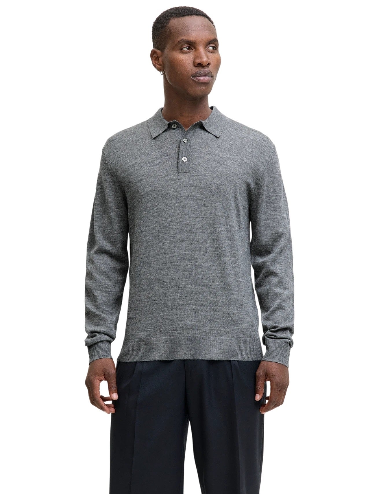 Jack&Jones  maglia a polo con 2 bottoni lana