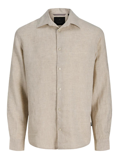 Jack&Jones camicia manica lunga in lino mod norrebro knit washed crew neck